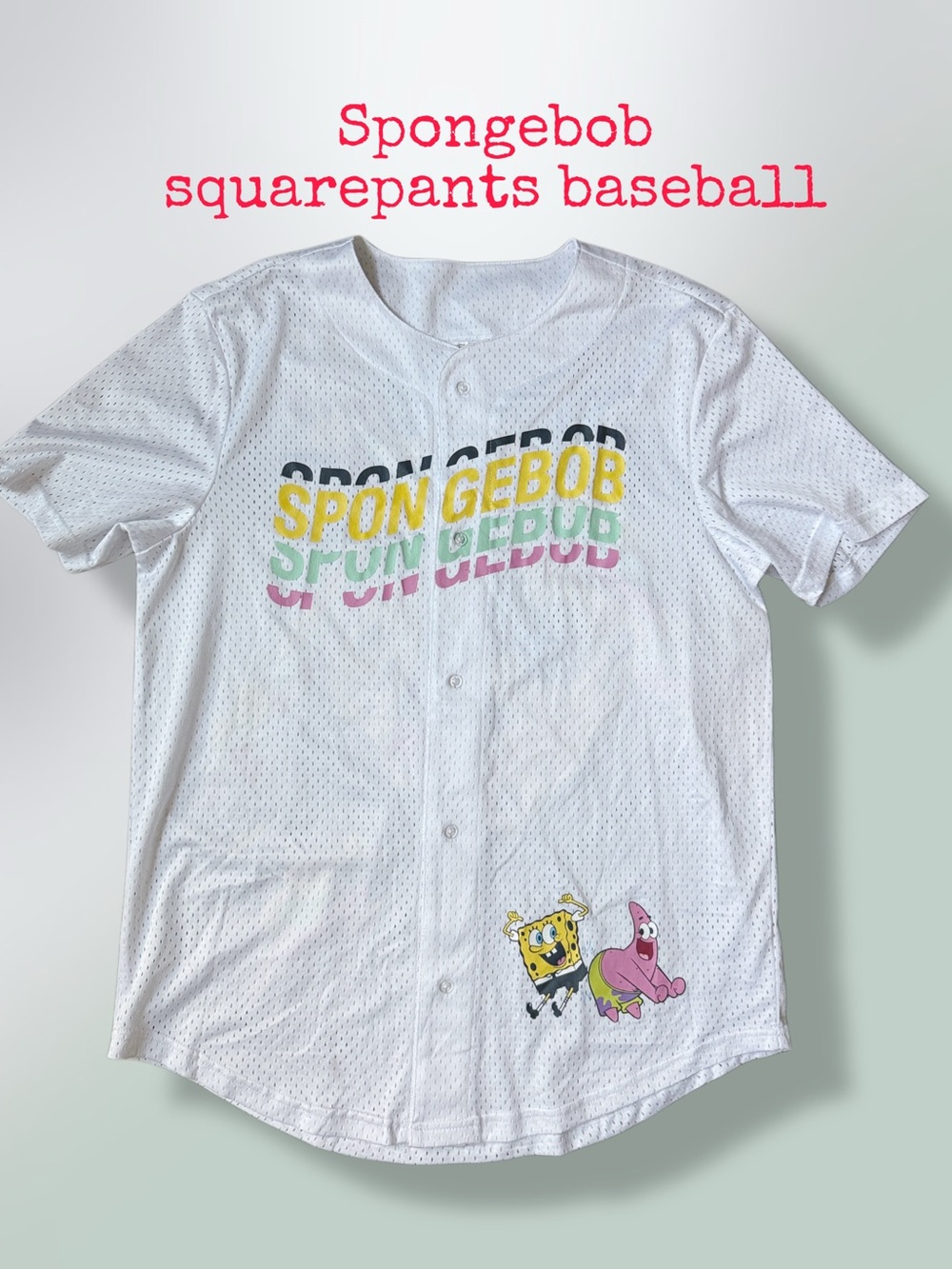 SpongeBob Graphic Spongebob squarepants baseball jersey. Adult MED